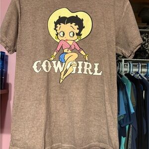 Betty Boop Cowgirl Graphic woman’s T-Shirt - Brown